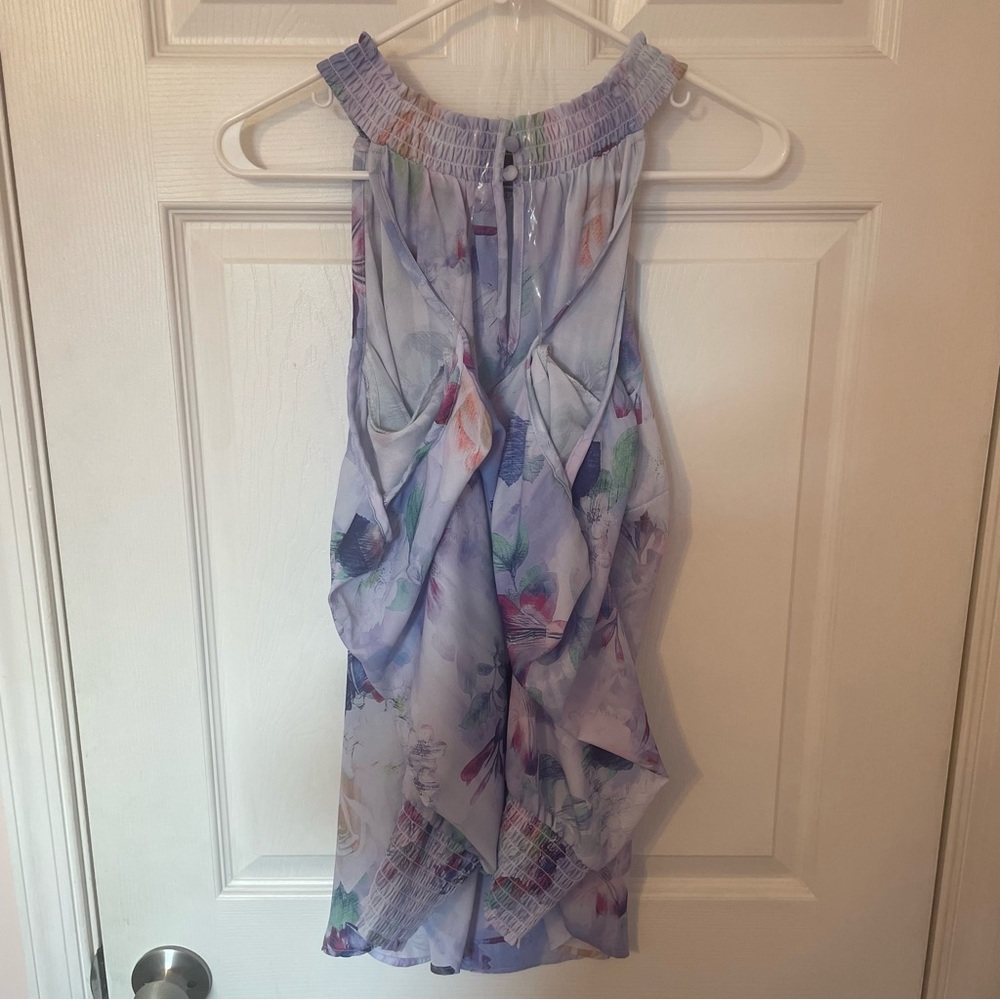 Floral Cold Shoulder Top with Fitted Wrists - Picture 8 of 12